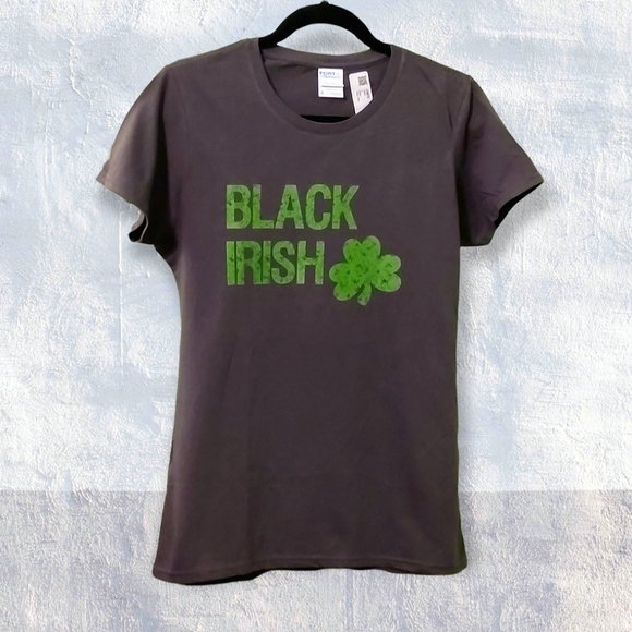 Womens Gray 'Black Irish' T-shirt (Size Small) - Picture 1 of 3